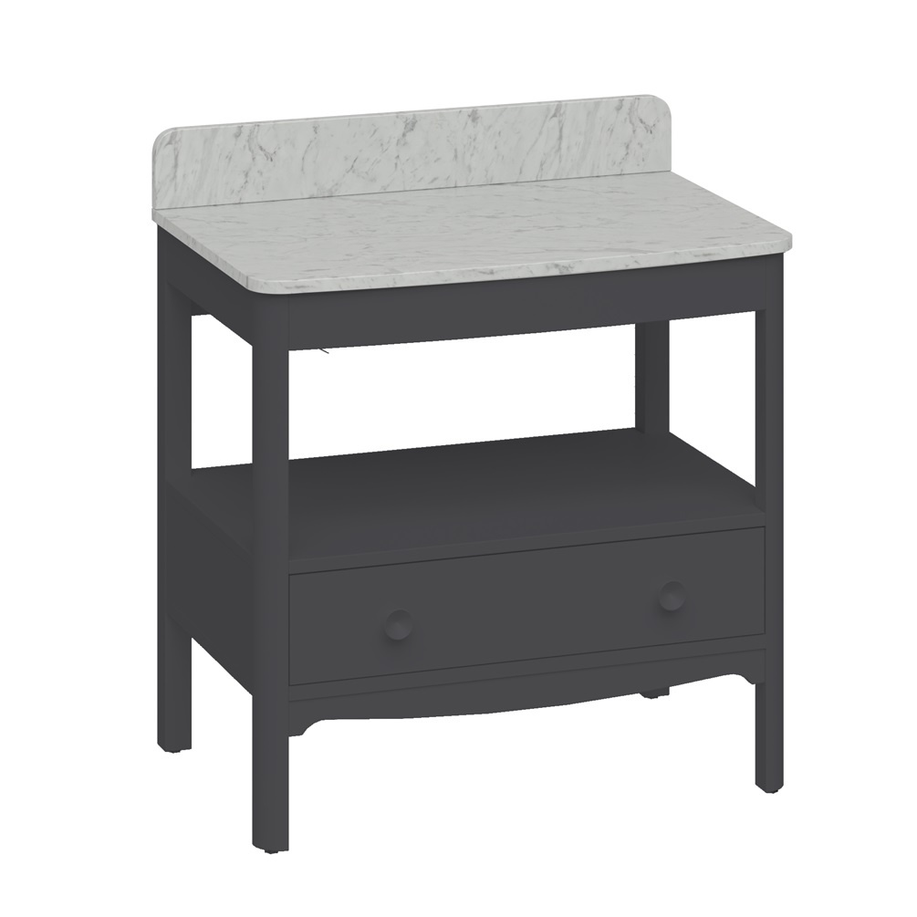 Product cut out Image of Burlington Guild 850 Ashbee Grey Furniture Unit and Carrara Worktop GU8500DAG_FS GU850TMC